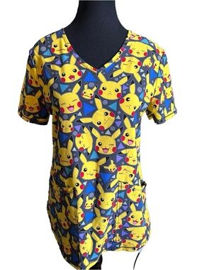 Pokemon Yellow & Blue Pikachu Short Sleeve Top